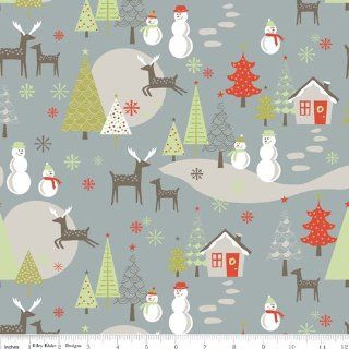 Riley Blake A MERRY LITTLE CHRISTMAS Gray C3370 Quilting Cotton Sewing Fabric By the Yard