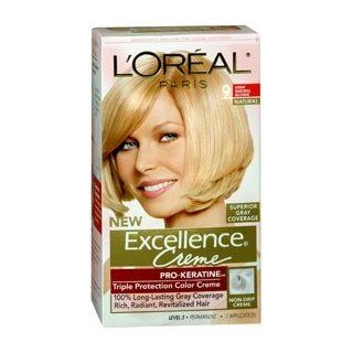 Loreal Excellence Creme   Light Natural Blonde 9, (Pack of 3)  Chemical Hair Dyes  Beauty