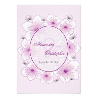 Lavender Blossom Flowers Romantic Wedding Announce Personalized Invitations