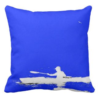 Kayaker Blue Pillow
