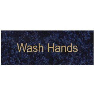 Wash Hands Engraved Sign EGRE 366 GLDonCBLU Hand Washing  Business And Store Signs 