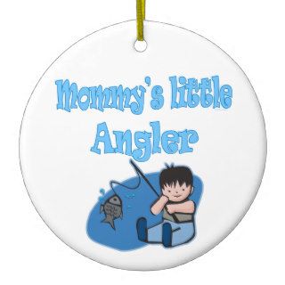 Boys Fishing Sport Blue Mommys Little Angler Ornaments