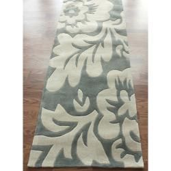 nuLOOM Handmade Pino Floral Slate Runner Rug (2'6 x 8') Nuloom Runner Rugs