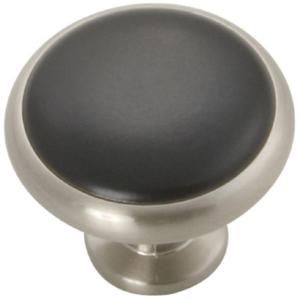 Hickory Hardware Tranquility 1 3/8 in. Satin Nickel/Black Cabinet Knob P427 SNB