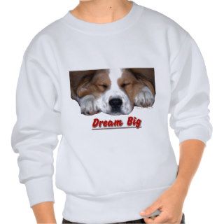 Dream Big Sleeping St. Bernard Mix Pull Over Sweatshirts