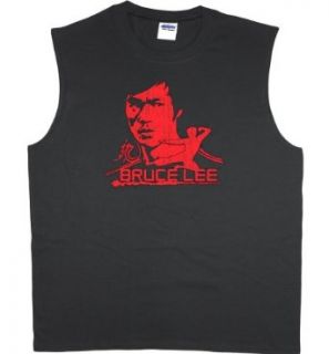 Bruce Lee red design Mens Sleeveless T shirt Clothing