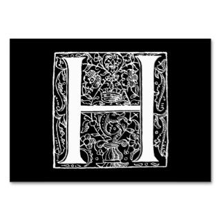 Vintage Letter H Monogram Black White "H" Initials Business Card Templates