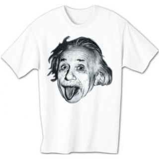 Albert Einstein T shirt   Sticking Tongue Out Funny White Tee Shirt Clothing