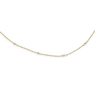 14k Two tone Ropa Mirror Bead W/2in Ext Necklace, Best Quality Free Gift Box Satisfaction Guaranteed Chain Necklaces Jewelry