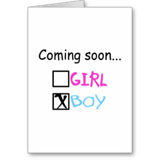 Baby Boy Coming Soon Card