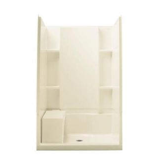 Sterling Plumbing Accord 36 in. x 48 in. 55 1/8 in. 3 Piece Direct to Stud Shower Wall with Backers in Biscuit 72284106 96