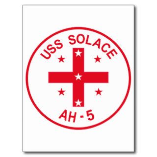 AH 5 USS SOLACE Hospital Ship Military Patch Postcard