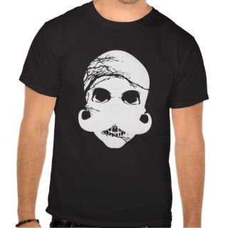 Halloween skull mustache tee shirt