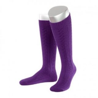 Short Ladies Trachten Socks Stockings Braided Look, ColourViolet Casual Socks