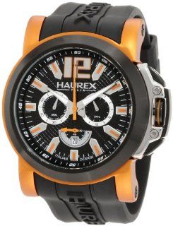 Haurex Italy Men's 3D370UNO San Marco Orange Aluminum Black Rubber Chrono Watch Haurex Italy Watches