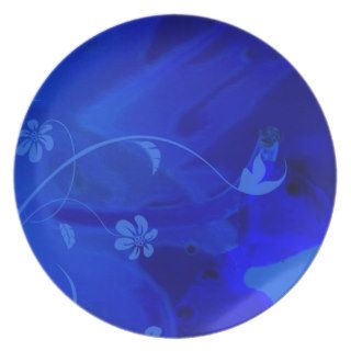 Cobalt Blue Floral Plate