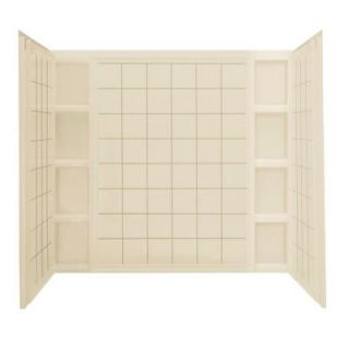 Sterling Plumbing Ensemble 43 1/2 in. x 60 in. x 54 1/4 in. Three Piece Direct to Stud Tile Tub and Shower Wall Set in Almond 71114100 47