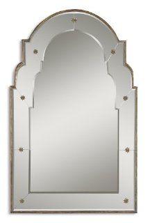 Uttermost Gella Small Arched Mirror With Matching Rosettes   Vanity Mirrors