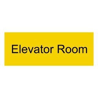 Elevator Room Black on Yellow Engraved Sign EGRE 303 BLKonYLW  Business And Store Signs 