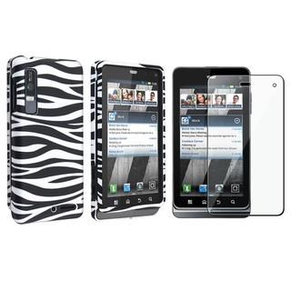 Black/ White Zebra Case/ Screen Protector for Motorola Droid 3 XT862 Eforcity Cases & Holders