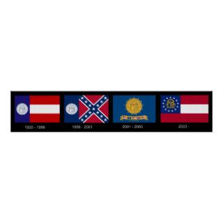 Georgia State Flags 1920 to Present Day Posters