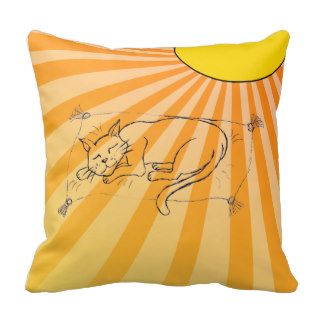 Cat Nap haiku Throw Pillows