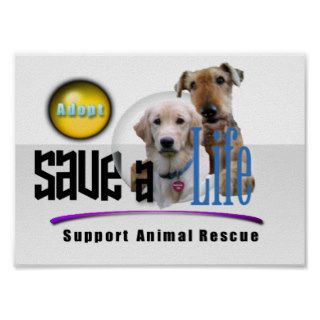 SUPPORT ANIMAL RESCUE   ADOPT PRINT