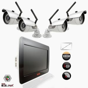 Revo 4 Channel 500GB DVR Surveillance System with 10.5 in. Built In Monitor and (4) 600 TVL Wireless Bullet Cameras R4WB4ECMB 5G