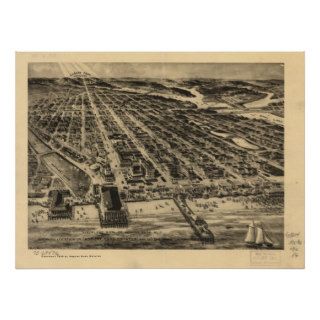Asbury Park New Jersey 1910 Antique Panoramic Map Poster