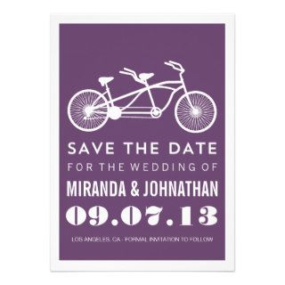 Purple Bicycle Design Photo Save The Date Invites