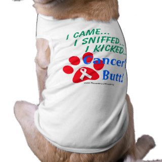 Cute I Kicked Cancer's Butt Cancer Survivor Dog Shirt