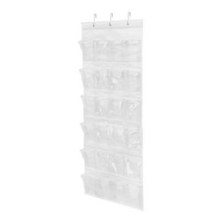 Honey Can Do Over The Door 24 Pocket White Polyester Shoe Organizers SFT 01242