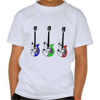 Three Electric Guitars   Neon Pop Art Shirts