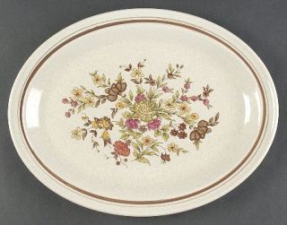 Royal Doulton Gaiety Brown 13 Oval Serving Platter, Fine China Dinnerware   Lam