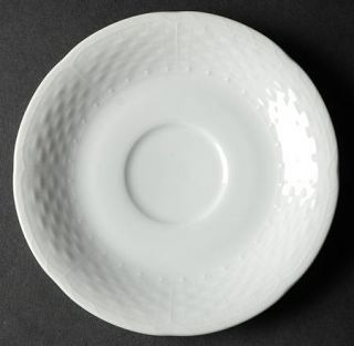 Toscany Bianco Saucer, Fine China Dinnerware   White, Embossed