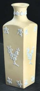 Wedgwood Cream Color On Primrose Jasperware Square Bud Vase, Fine China Dinnerwa