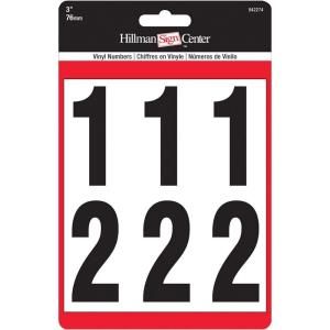 The Hillman Group 3 in. Self Adhesive Vinyl Number Set 842274