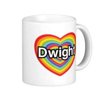I love Dwight rainbow heart Coffee Mug