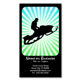 snowmobile  retro rays  business card
