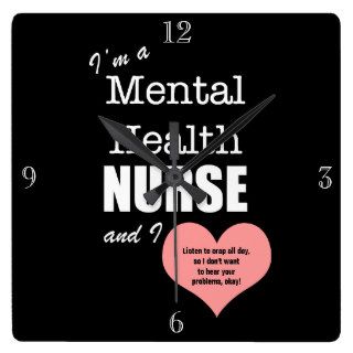 Mental Health Nursing Don't Care+Pink Heart/Humor Wall Clock