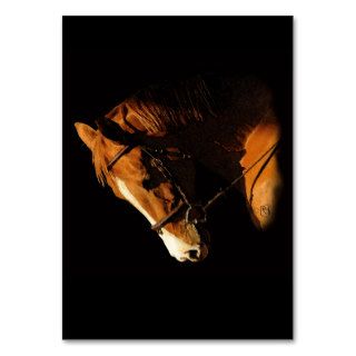 Chestnut Trakehner Mare Fire in the Shadows ACEO Business Card