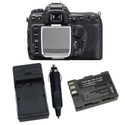 Battery/ Charger Set/ Screen Protector Cover for Nikon D200 Eforcity Camera Batteries & Chargers