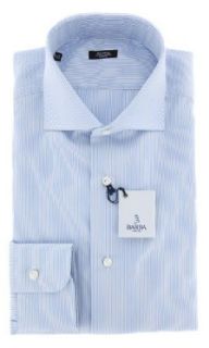 New Barba Napoli Blue Striped Extra Slim Shirt 16/41 at  Men�s Clothing store Dress Shirts