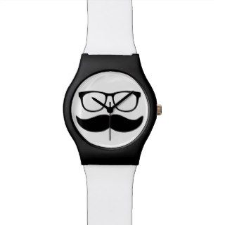 Funny Mustache and Glasses Face Watch