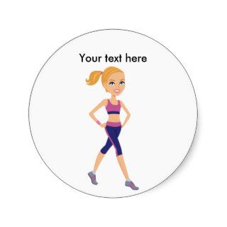 Fitness Girl Cartoon Sticker