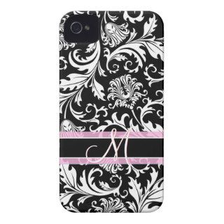 Black   White Floral Damasks Pattern Case Mate iPhone 4 Cases