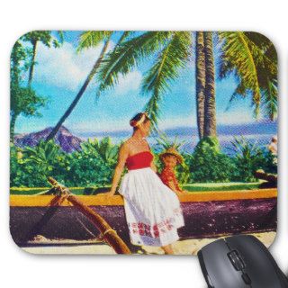 Vintage Hawaiian Vacation Mouse Pads