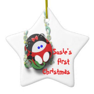 First Christmas ladybugette Christmas Ornaments