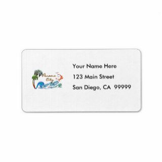 3d Palms, Waves & Sunset PANAMA CITY Personalized Address Labels