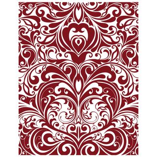 JustRite Stampers Cling Background Stamp 4 1/2"X5 3/4" Heart Scroll Justrite Clear & Cling Stamps